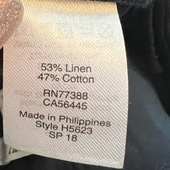 J. CREW Women’s Black Linen Blend Scalloped Shorts Size 14 Feminine Whimsical - Picture 4 of 5